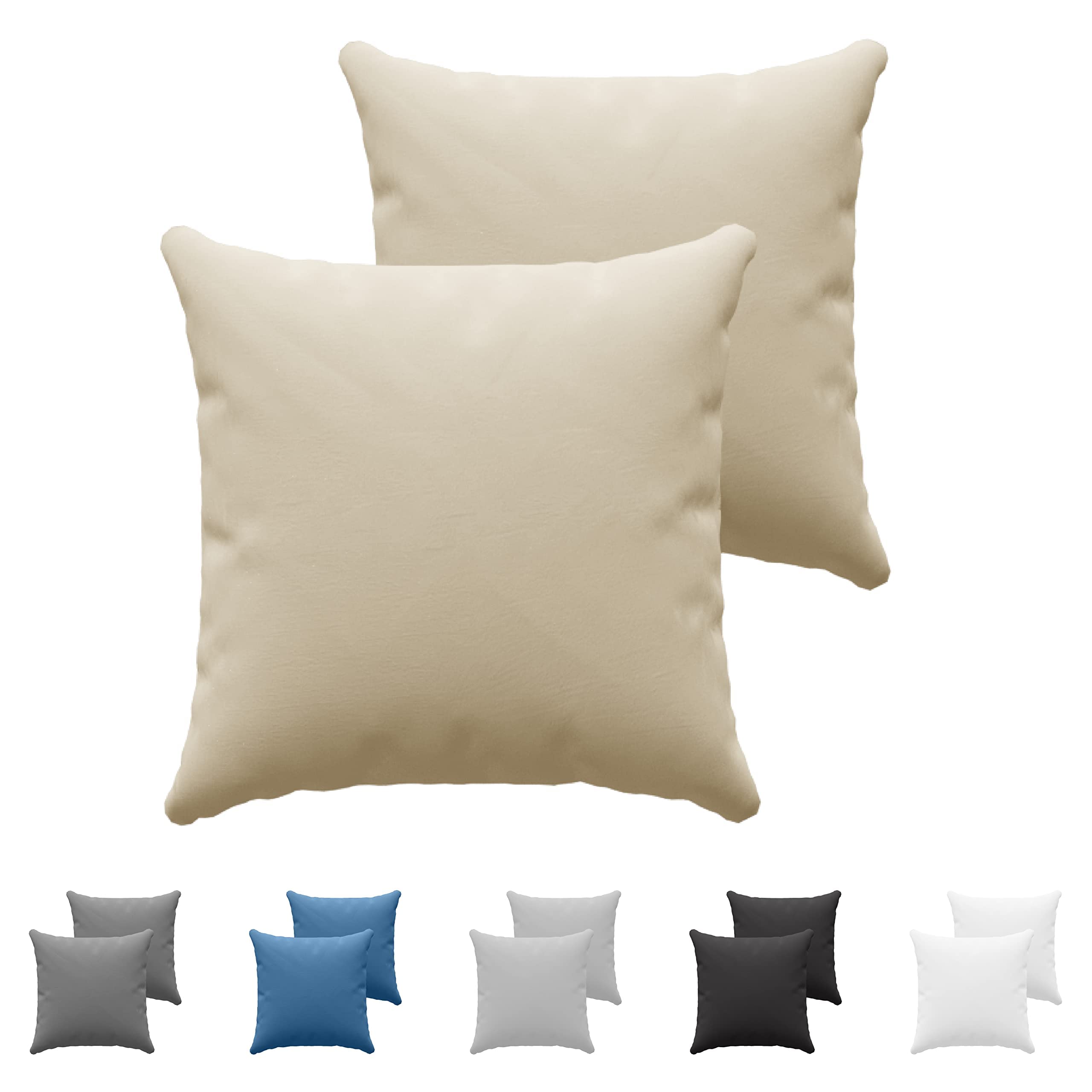 Dreamzie Pillowcases (Set Of 2) - Beige - For Pillows 65 x 65 cm - 100% Cotton Jersey - Cotton Pillowcase - Pillow Cover For Bed - Pillowcase Pillow -Pillow Protector Resistant and Hypoallergenic