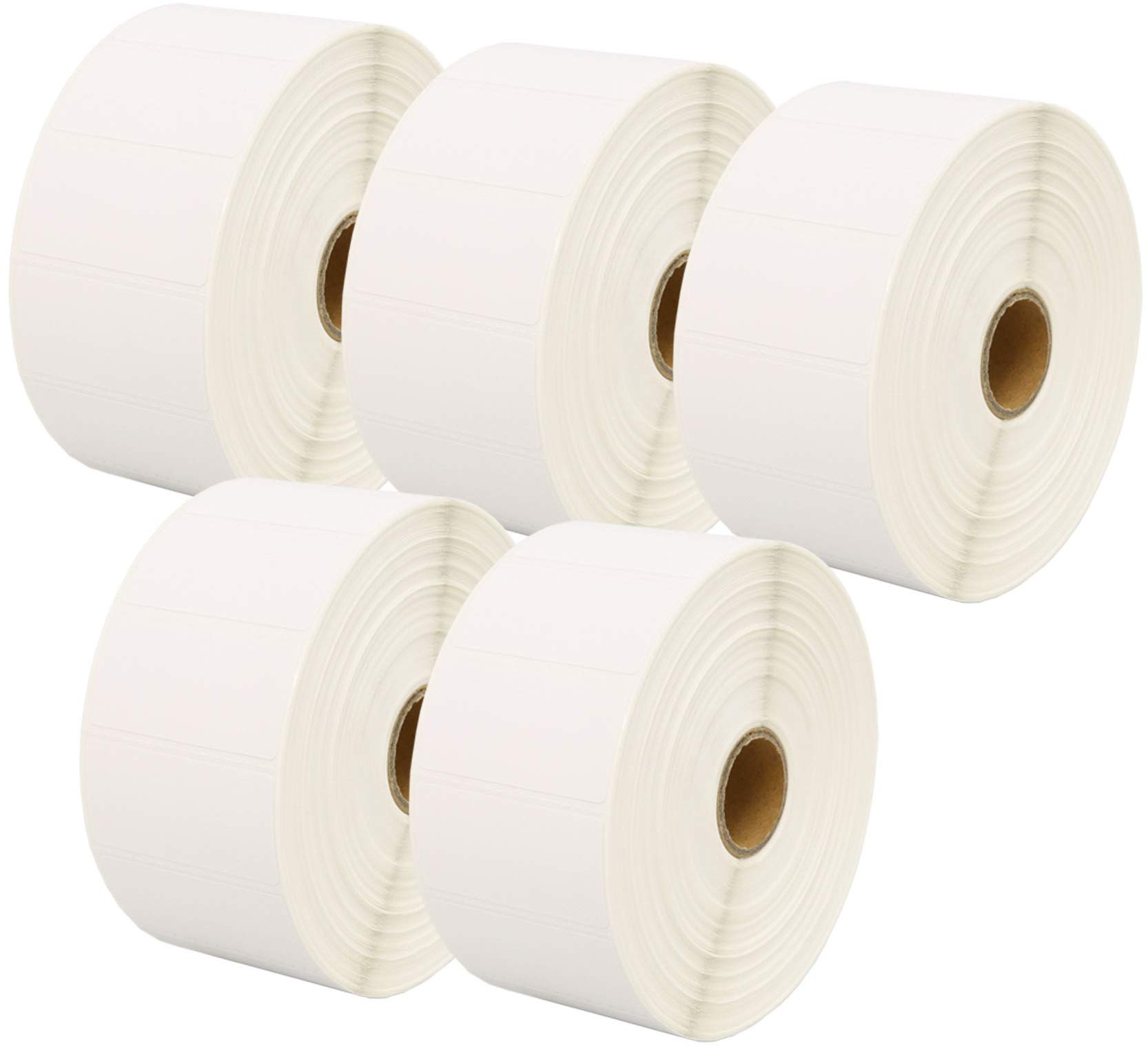 5 Compatible Rolls 52mm x 25mm White Direct Thermal Labels for Zebra GK420d GK420t GC420d GX420d GX420t GC420t GX430t GT800 LP2844 TLP 2844 Citizen CL-S521 CL-S621 CL-S631 (2000 Labels per Roll)