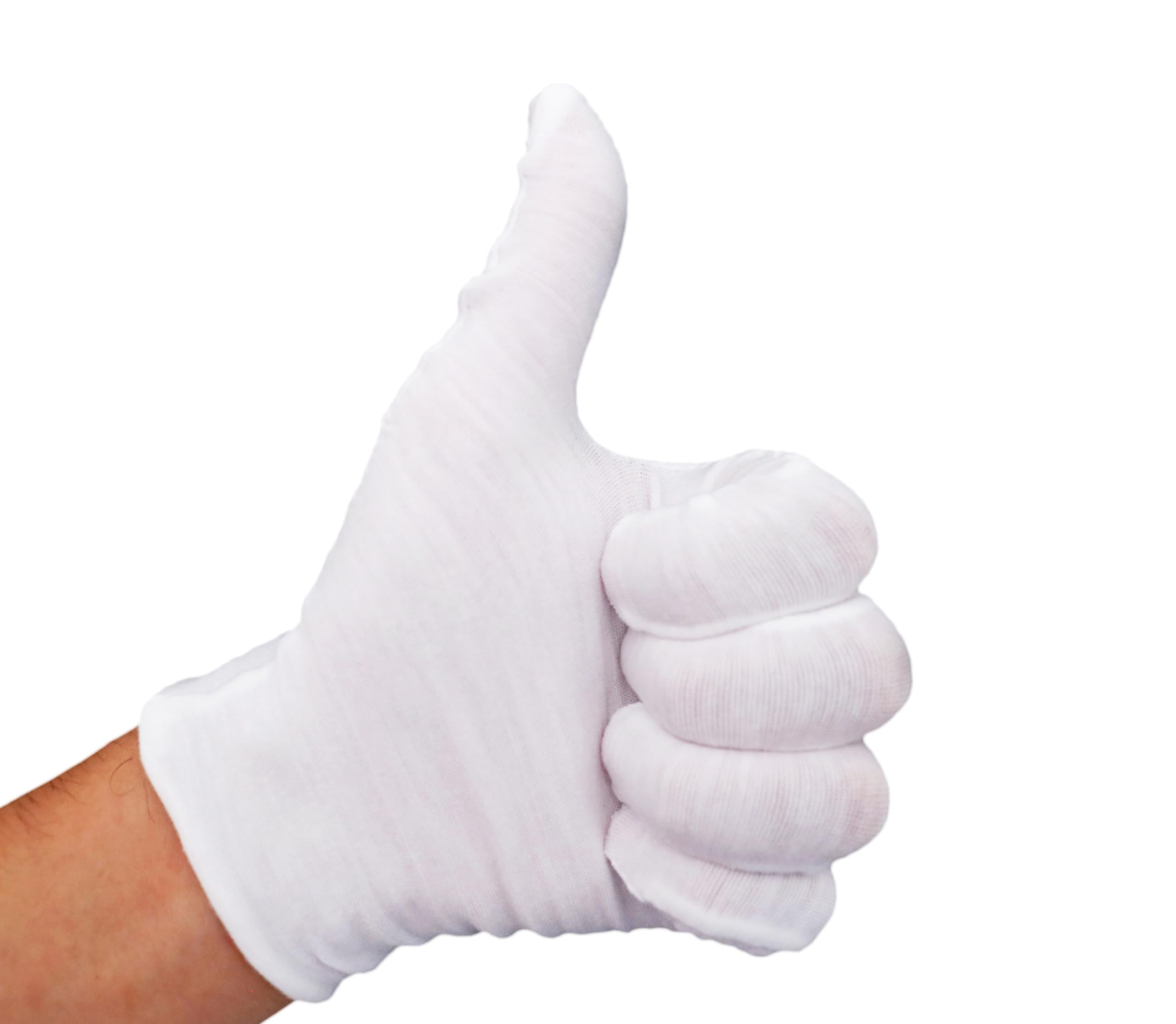 12 Pairs White Cotton Gloves For Dry Hands and Eczema,Soft Breathable Stretchy Working Gloves for coins, Jewelry,Moisturizing Glove for Women and man