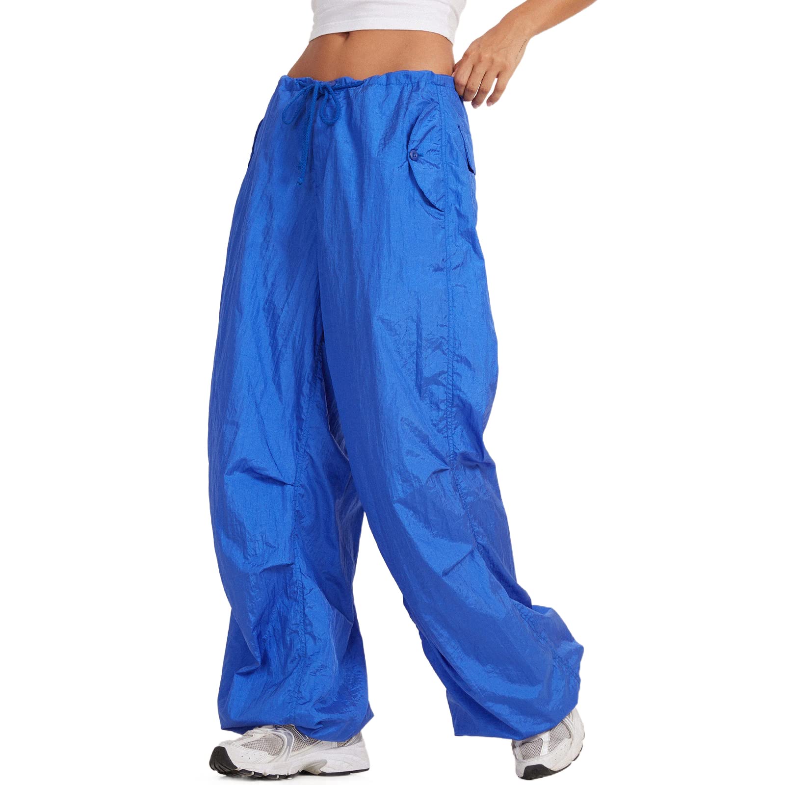 Women High Waisted Cargo Jeans Straight Wide Leg