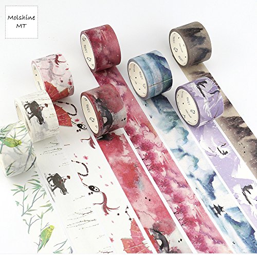 Molshine set of 8 decorative japanese washi masking adh…