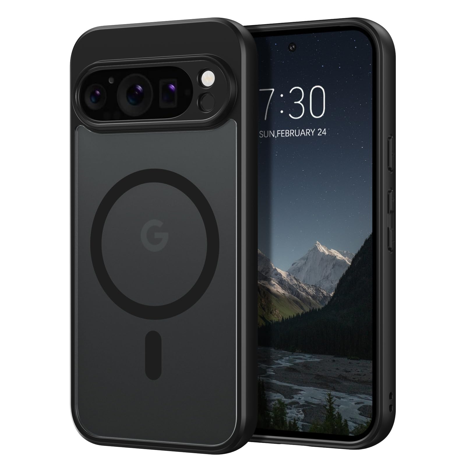GaoBao for Google Pixel 9 Pro XL Case Magnetic, Slim [Compatible With MagSafe] Classic Shockproof Translucent Matte Back Protective Cover for 6.7" 2024, Black