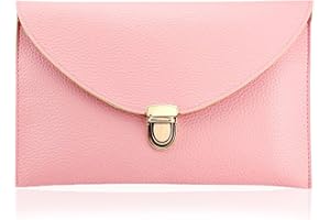 GEARONIC Clutch Purses, PU Leather Evening Envelope Clutch Handbags Womens Crossbody Bag with Chain Strap