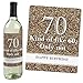 Adult 70th Birthday - Gold - Birthday Party Gift for Women and Men - Wine Bottle Label Stickers - Set of 4