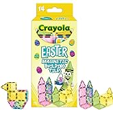 CreateOn Crayola Easter Magentic Tile Set - STEM & Montessori Building & Educational Toys for Kids, Travel Toys for Boys and Girls Ages 3+, 14-Piece Set