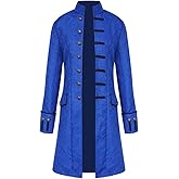 Men's Steampunk Coat Colonial Jacket Vintage Medieval Victorian Costume Tailcoat