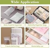 HCSSZ 24 Pcs Reusable Ziplock Bags 5 Sizes Travel Clothes Storage Waterproof view 7