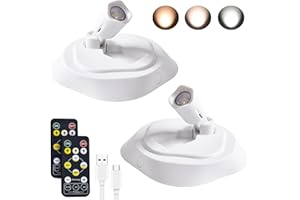 HOFUY Wireless LED Spotlight Indoor with Remote Up Lights Indoor, 2 Pack Battery Powered Picture Lights, Rechargeable Spot Lights with 3CTT, Dimmable Timer Art Lights Accent Uplighting for Plant Wall