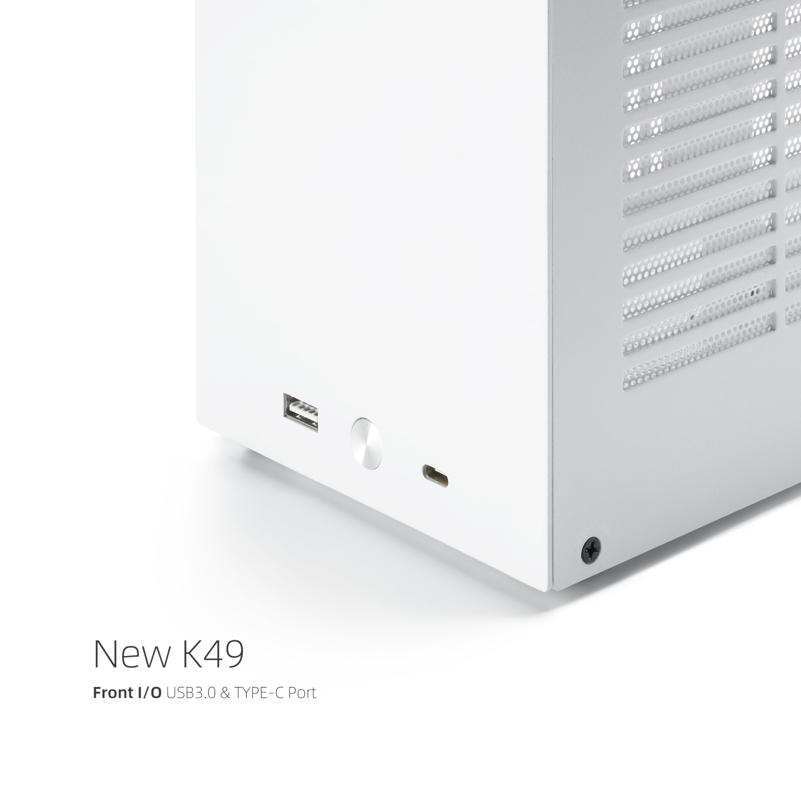 SGPC K49/Portable Mini-ITX PC Gaming Case/7L Small Form Factor/CPU Cooler up to 56mm/300mm GPU & SFX PSU Support/USB 3.0 & Type-C Front I/O (K49,White,Basic)