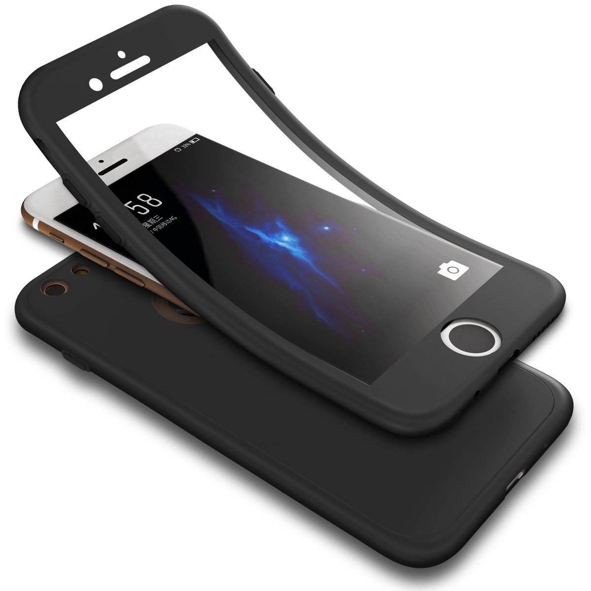 Case, Tempered Silicone Case,iPhone iPhone Protection Glass TPU Shockproof 1 Coverage with 5S Soft SE 3 in ...  Screen Full PHEZEN Body Rubber Case
