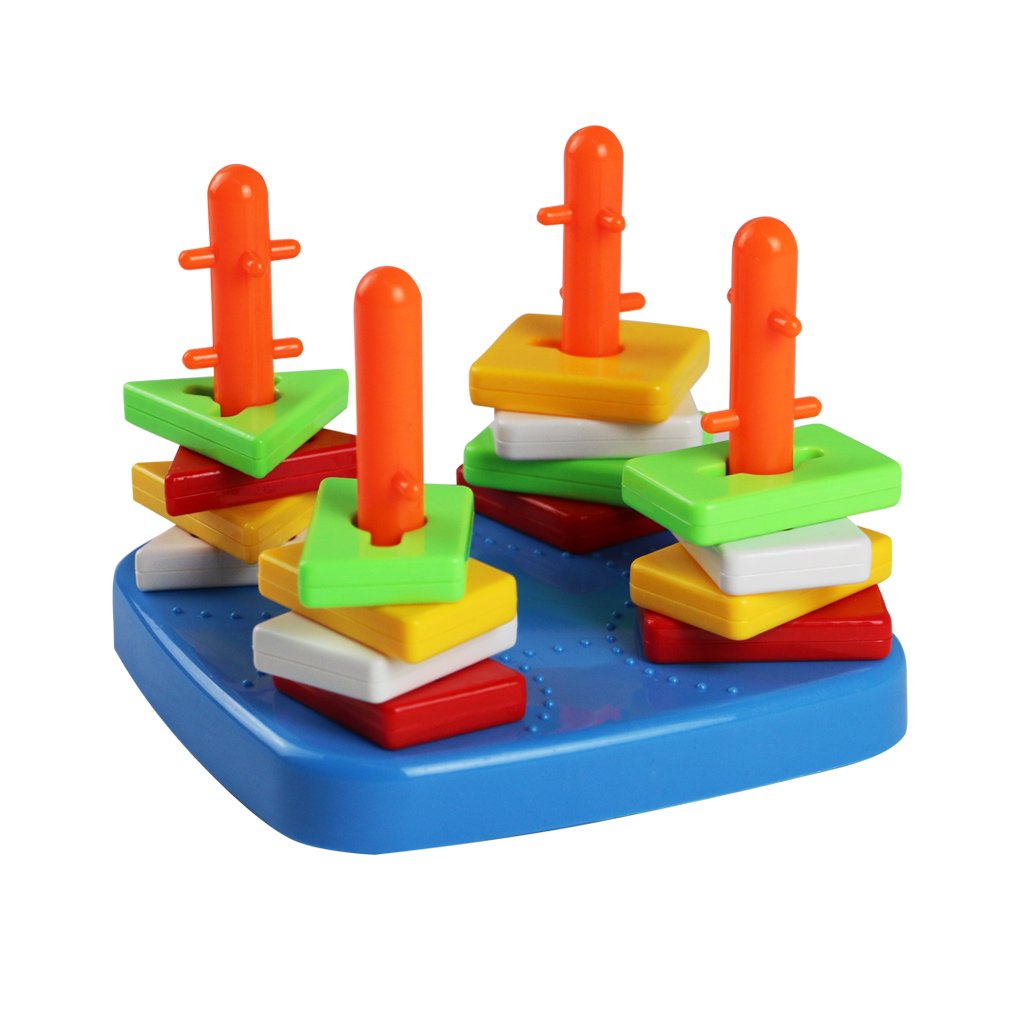 Educational Kids Toys Sorter Stacker Color Piece Column Puzzle Stacking Early Learning Colors Shapes for Children Christmas Gifts