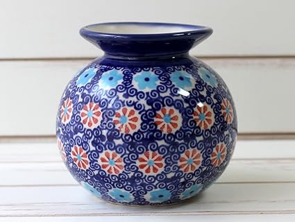 Amazon Co Jp ポーリッシュポタリー ポーランド食器 花瓶s Cw1 Ms01 ホーム キッチン