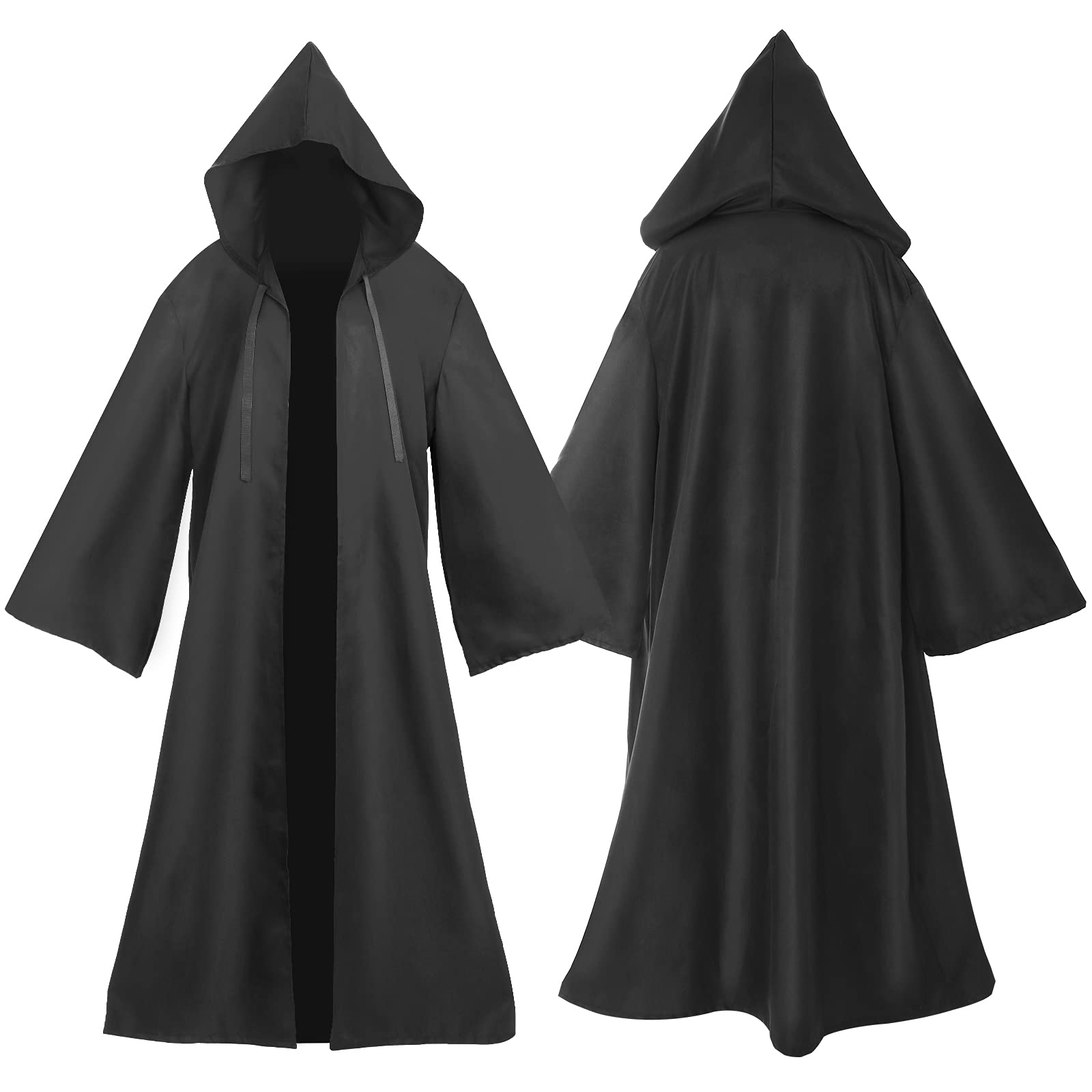 Alaiyaky Ghostface Costume Suit for Adults, Black Robe with Ghostface Mask, Belt, Gloves - Scary Grim Reaper Costume for Halloween Carnival Party (XXL)