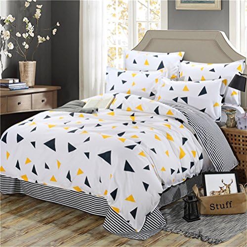 HIMIC 4 Pieces Bed Sheet Set,Comfortable And Breathable,One Duvet Cover,One Flat sheet,Two Pillowcases (Queen, Beautiful Myth)
