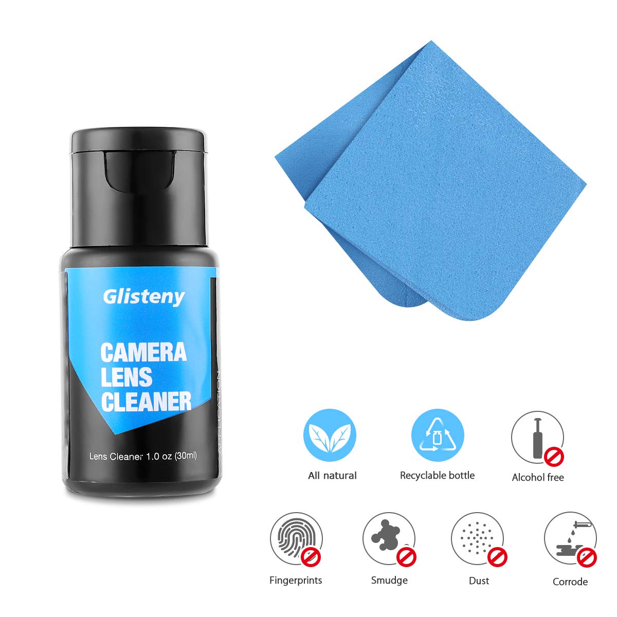 Kit de Nettoyage pour caméra,GLISTENY Kit de nettoyage professionnel 21 en 1 Édition voyage, solution de nettoyage non toxique sans alcool, souffleur d\'Air, crayon de lentille, tissu de lentille, lingette de nettoyage, cotton-tige, pour Ap