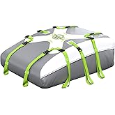 Sailnovo Car Roof Bag Rooftop Cargo Carrier 21 Cubic,Waterproof Cargo Roof Bag for Most Vehicles with/Without Roof Rack with Strap, Anti-Slip Mat,6 Door Hooks(Classic Gray-Green)