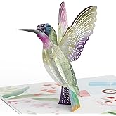 Lovepop Hummingbird Birthday Card, 5 x 7 in, Pop Up 3D Birthday Card, Blank Note Card Slides Out Craft Paper, Art Meets Engineering, Slicegami Technique