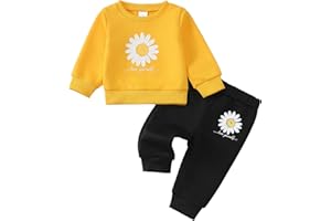 Saeaby Toddler Baby Girl Clothes Infant Girls Outfits Fall/Winter Sweatsuit Cute Sweatshirts Jogger Pants Girl Clothing Sets