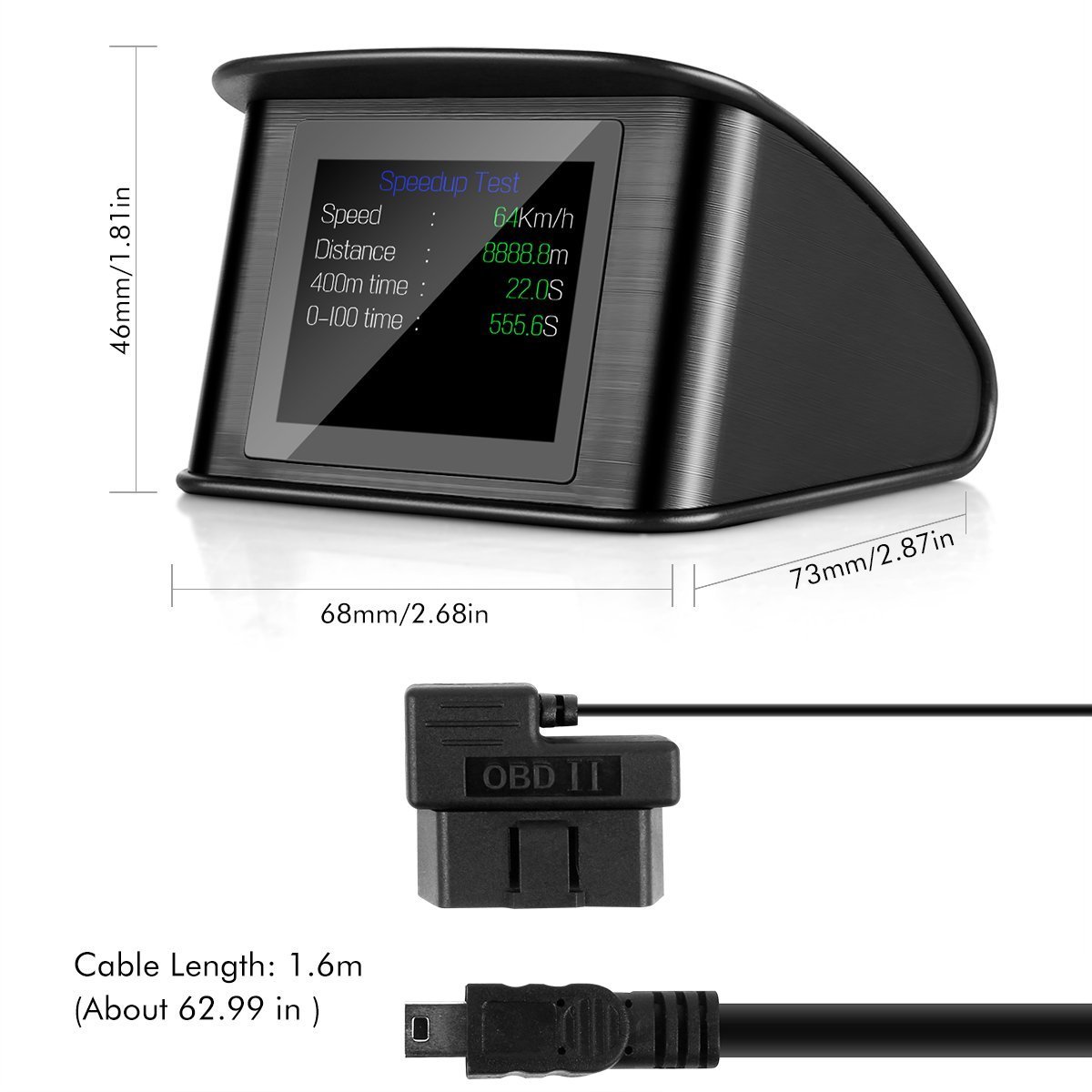 TBvechi P10 Car HUD Head Up Display Multi-function Scanner Diagnostic Tool with OBD2/EUOBD Interface Plug & Play,TFT LCD Display,Overspeed Alarm,Engine Trouble Alarm,Fatigue Driving Warning for Mos