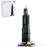 CAXIMSY Willis Tower Chicago Architecture Model Building Blocks Sets The Office Landmarks Skyline Set Toys Collection for Kids Adults 1241Pcs