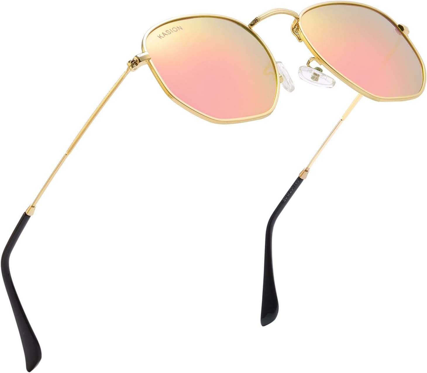 KASION Polarized Hexagonal Square Sunglasses For Men Women Vintage Metal UV400