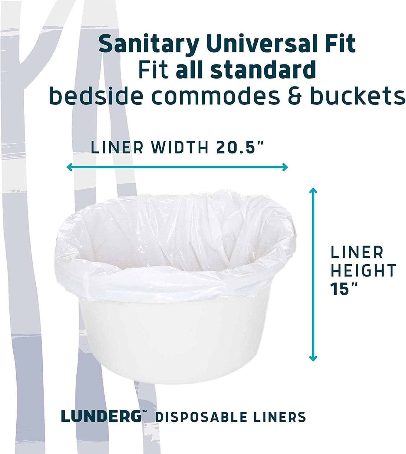 Lunderg Commode Liners - Value Pack 250 Count Universal Fit - Medical Grade Bedside Commode Liners Disposable for Adult Commode Chair, Portable Toilet Bags or Camping Toilet Bags: Health & Personal Care