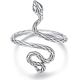 BISAER Snake Ring Adjustable Rings For Women 925 Sterling Silver Evil Eye Rings Gothic Vintage Octopus Dragonfly Moon Cat Stackable Ring For Women