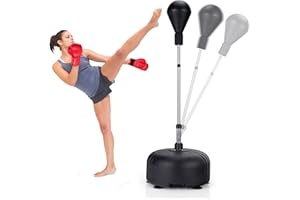 SPORFIT Punching Bag with Stand for Adults Kids, Adjustable Height Stand Boxing Bag with Boxing Gloves for Exercise and Fitne