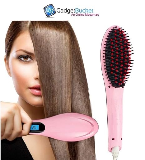 Gadgetbucket Electric Comb Brush Fast Hair Straightener Brush