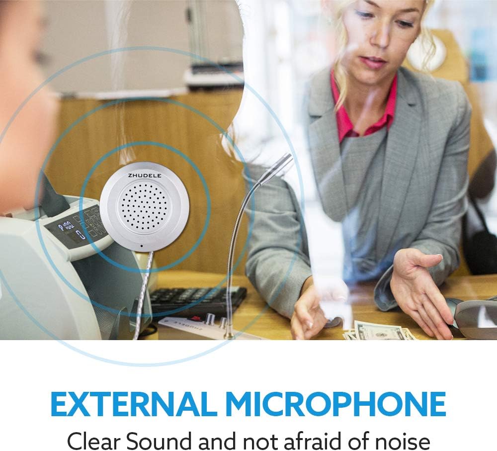 Counter Intercom System Dual-Way Talk Through Store Office Window Glass ...