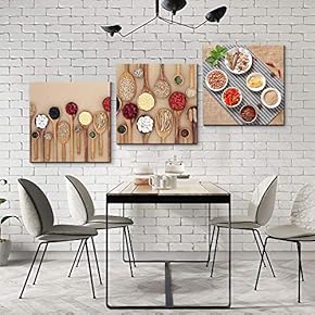 3 Panel Delicious Food Pictures Home Wall for...
