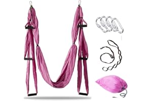 Ovyuzhen Aerial Yoga Swing Set, Ultra Strong Hammock Trapeze Extension, Antigravity Ceiling Hanging Sling Inversion Exercises