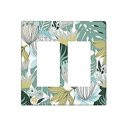 Retro Tropical Leaves Light Switch Plate Cover 2