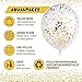 TrueGold Gold Glitter Balloons Silver Confetti Balloons 20 Pack | Curling Ribbon Rolls & Flower Clips | Balloons with Confetti Foil Dot Mylar | for Unicorn Birthday Party Wedding