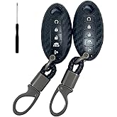 REPROTECTING Silicone Rubber Carbon Fiber Patter Key Fob Cover Compatible with 2013-2023 Nissan Altima SR Armada SL Maxima Murano Pathfinder Rogue Titan Versa Sentra (5 Buttons)