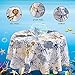 YEMYHOM 100% Polyester Spillproof Tablecloths for Round Tables 60 Inch, Modern Printed Indoor Outdoor Camping Picnic Circle Table Cloth (Blue Tree)
