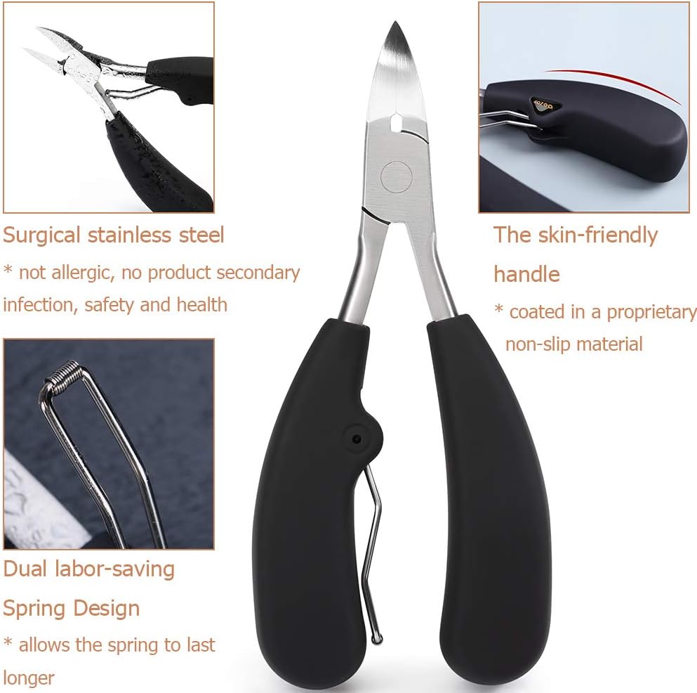 BEZOX Toe Nail Clippers for Thick and Ingrown Nails,Nail Clippers kit with Cuticle Pusher and Nail File, Stainless Steel Scissor, for Paronychia, Pedicure and Manicure Tools for Podiatrists or Home - Image 4