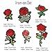 OPount 19 Pieces Embroidered Patches Sew On Patch Applique and Iron On Rose Patch Embroidered Flower for DIY Clothing, Jeans