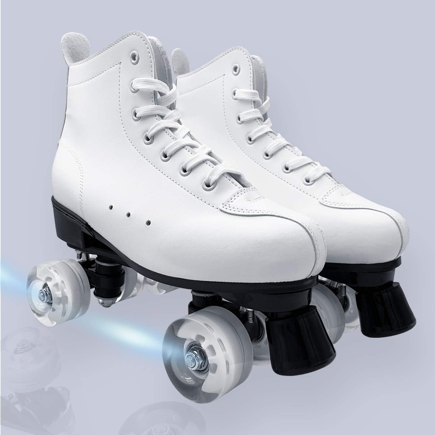 cal 7 soft boot roller skate retro fashion high top design in faux leather for indoor & outdoor