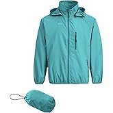Spmor Men's Lightweight Waterproof Jacket Packable Windbreaker Running Coat