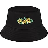 XYIYI Fashion Embroidery Bucket Hat Cotton Beach Fisherman Hats for Women Girls