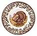 Spode Woodland Turkey Salad Plate - Traditional Wildlife Design, Thanksgiving Appetizer or Dessert Dish with 8 Inch Diameter, Fine Earthenware, British Flowers Border - Microwave, Oven, Freezer Safe