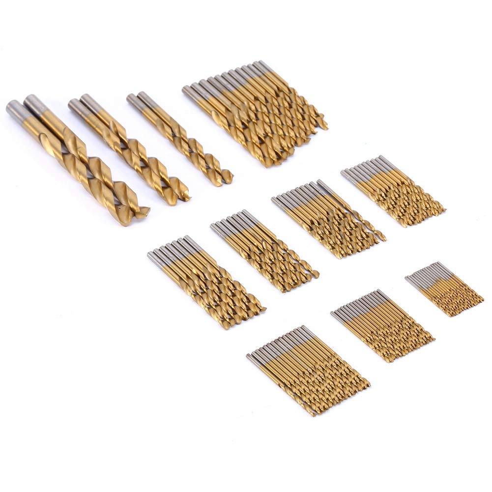 99-Piece Twist Drill Bit Set, HSS Drill Bit Set, Titanium Coating Metal Twist Drill Set, Metal Drill, Hand Twist Drill Bit Sets 1.5/2/2.5/3/3.2/3.5/4/4.5/5/5.5/6/6.5/8/10 mm