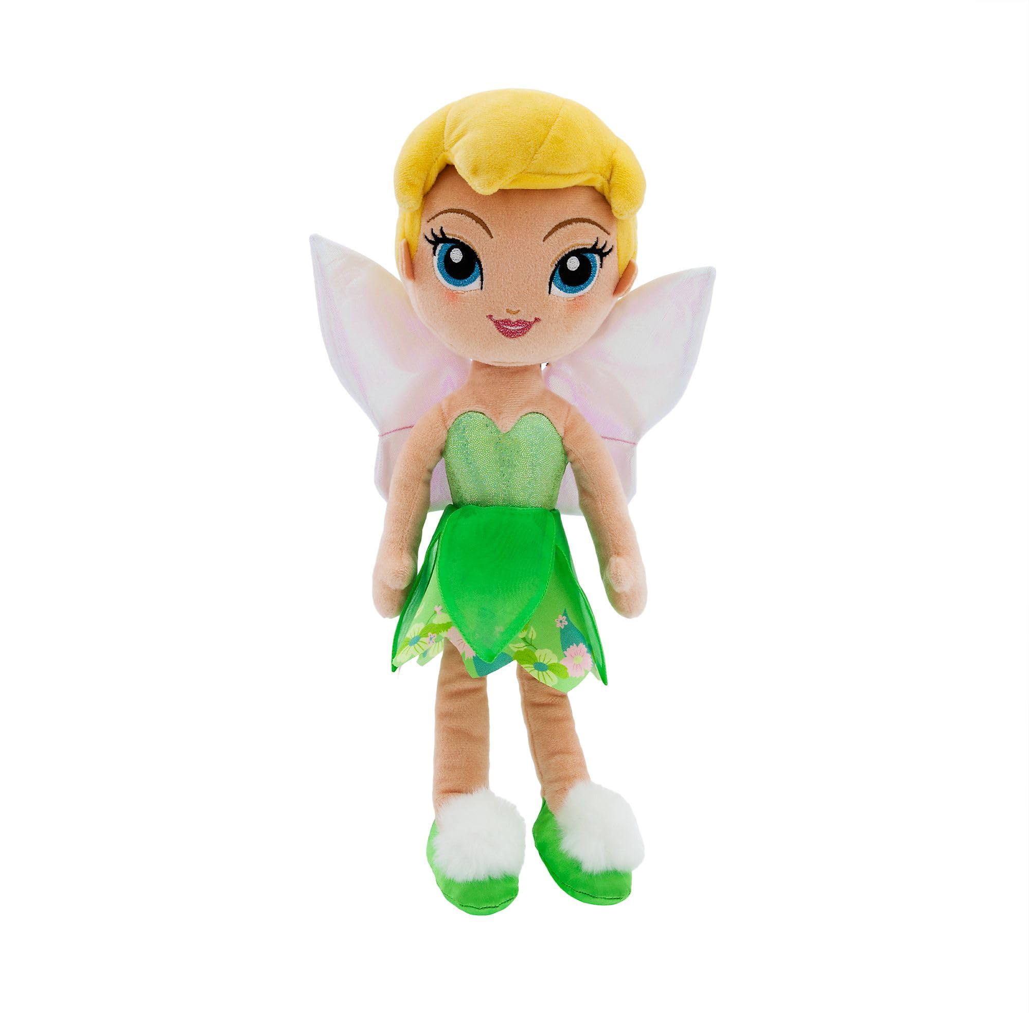 Disney Store Official Tinker Bell Soft Toy Doll, 35cm/13”, Plush Fairy in Iconic Satin Dress with Embroidered Details, Suitable for Ages 0+