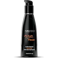 Wicked Sensual Care Aqua Heat Water Based Lube, Non Sticky and Long Lasting Warming Lubricant for Men and Women, Vegan, Fragr