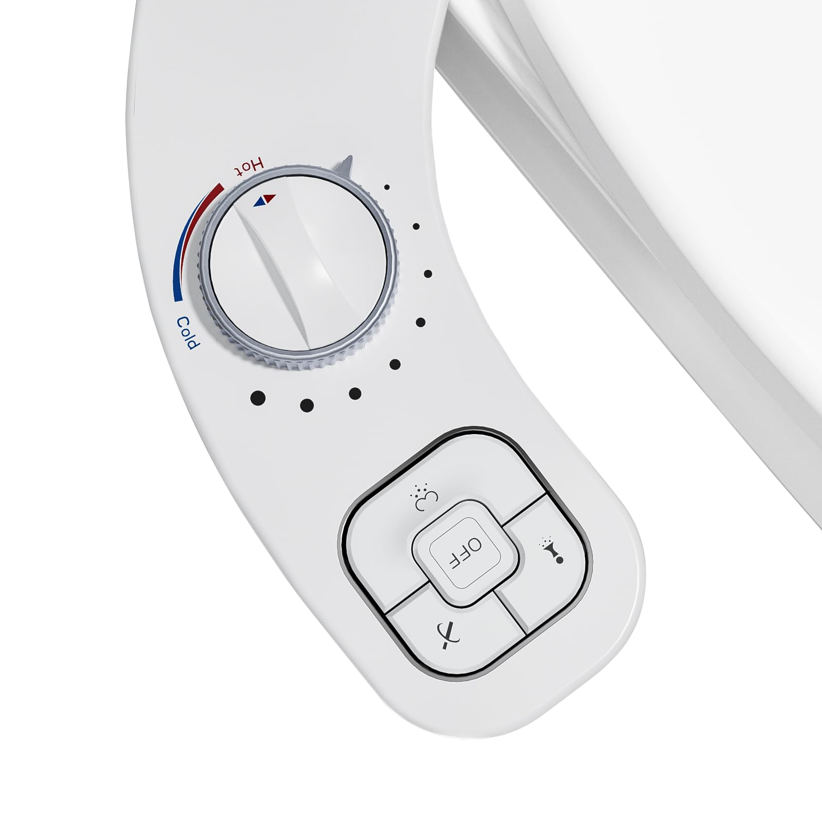 Photo 1 of OLUFIA Hot and Cold Bidet, Warm Water Bidet Attachment for Toliet, Non-Electric Warm Bidet with Adjustable Water Pressure, Dual nozzle Rear and Feminine Wash - Self cleaning (White)