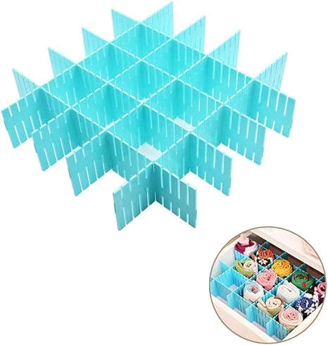 Onerbuy 8pcs Adjustable Grid Drawer Dividers Diy Plastic Closet
