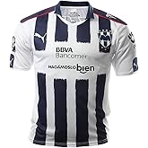 PUMA Monterrey Men's Home Jersey (US, Alpha, Small, Regular, Regular) White, Navy