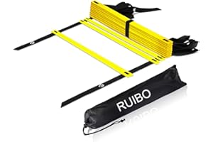 RUIBO Agility Ladder Speed Training Equipment/Speed Ladders for Football, Soccer & Other Sports - 20 Feet Length 12 Adjustable Rungs