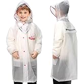 ANYOO Kids Rain Poncho with Hood Reusable Rain Jacket Lightweight & Durable Raincoats for Boys and Girls for Travel Outdoor